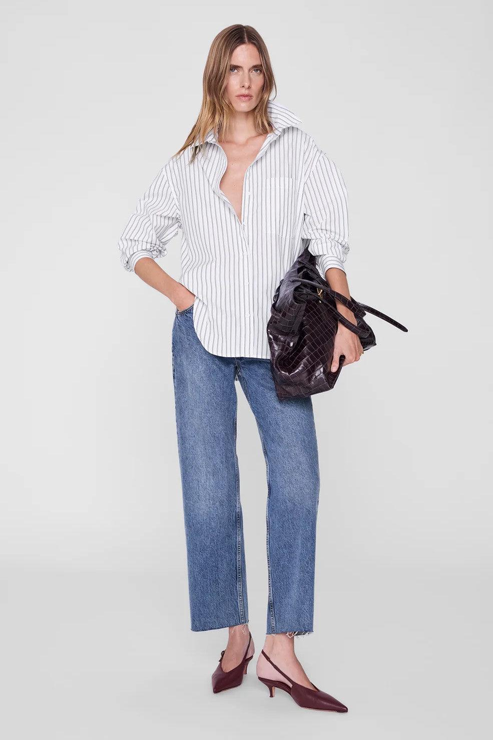Scott Shirt, White and Black Stripe