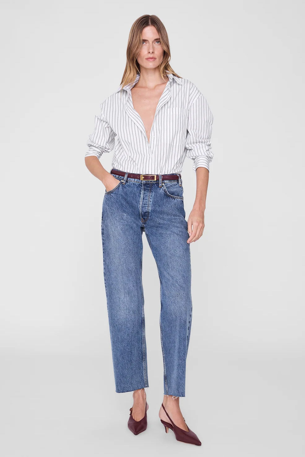 Scott Shirt, White and Black Stripe