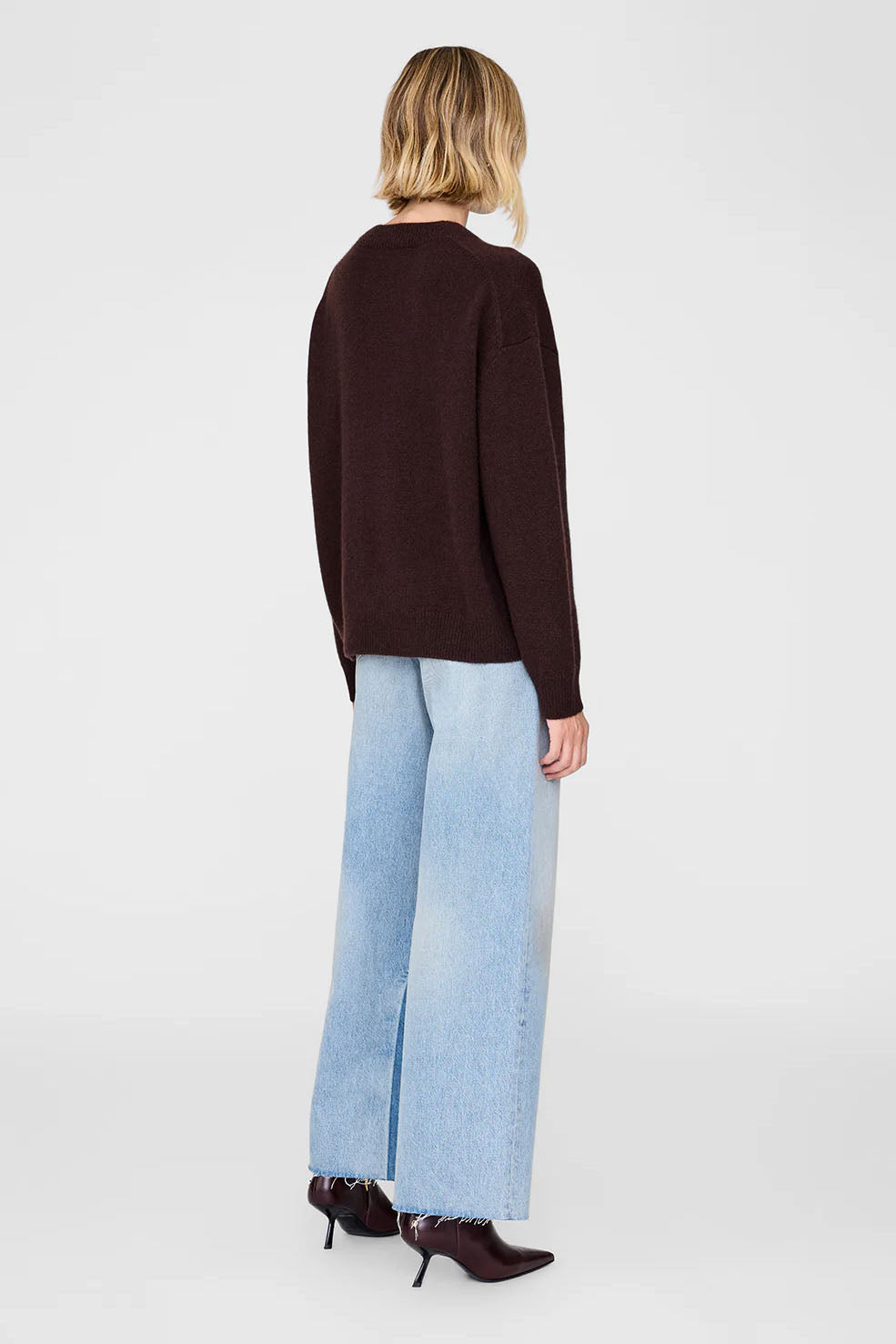 Lee Crew Sweater, Deep Brown