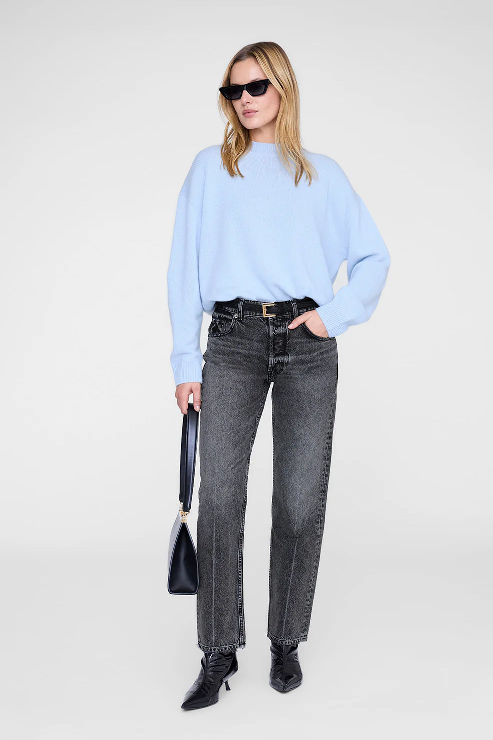 Lee Crew Sweater, Pale Blue