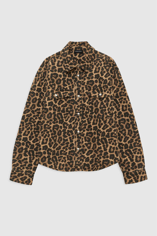Paxton Shirt, Black and Brown Leopard