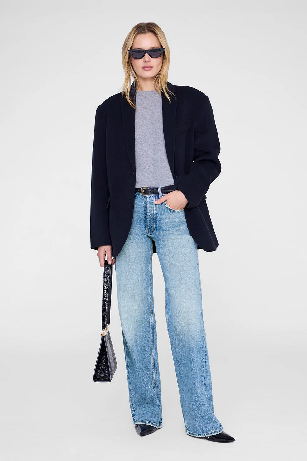 Quinn Blazer, Midnight Blue Cashmere Blend