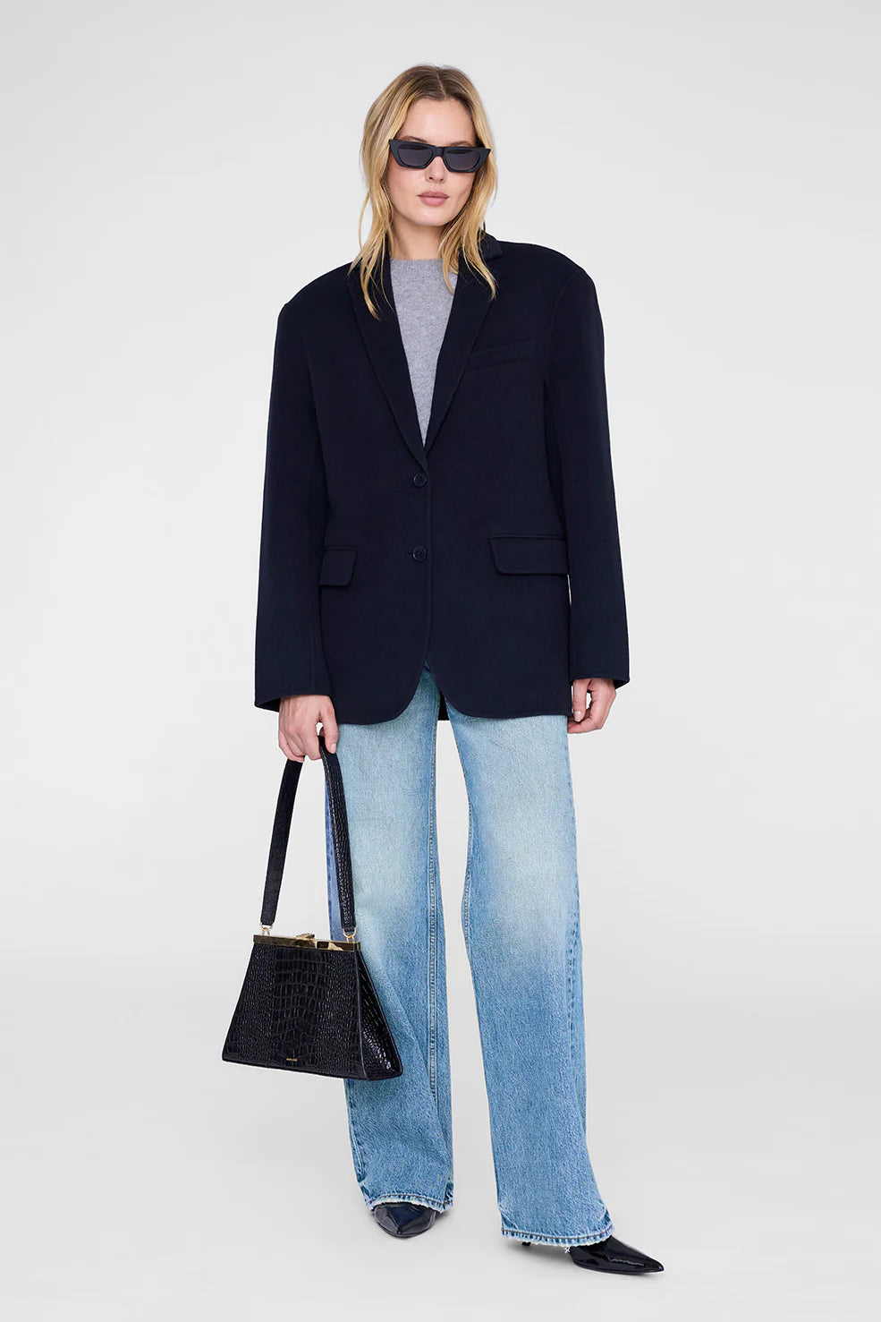 Quinn Blazer, Midnight Blue Cashmere Blend