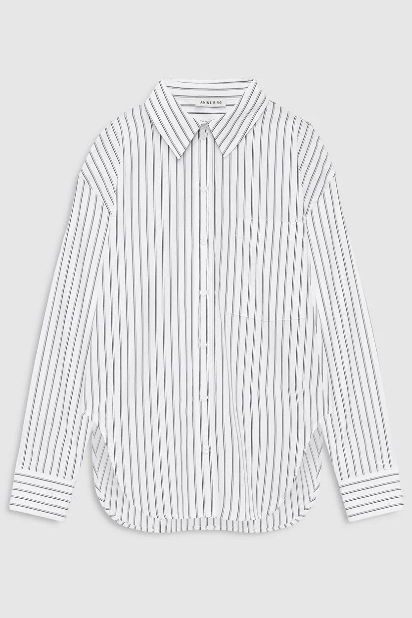 Scott Shirt, White and Black Stripe