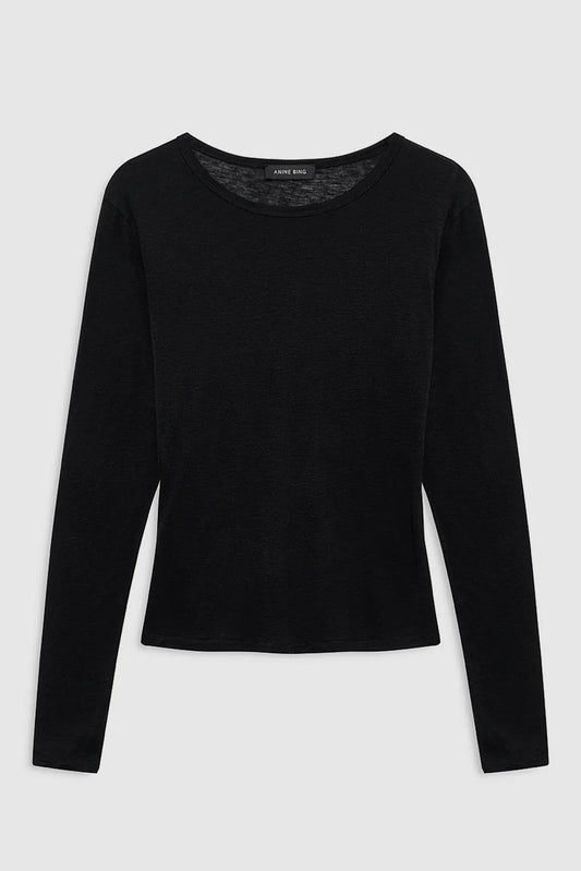 Sylvie Long Sleeve Tee, Black