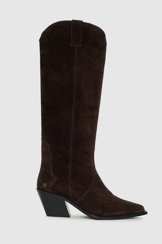 Tall Tania Boots, Dark Brown Suede