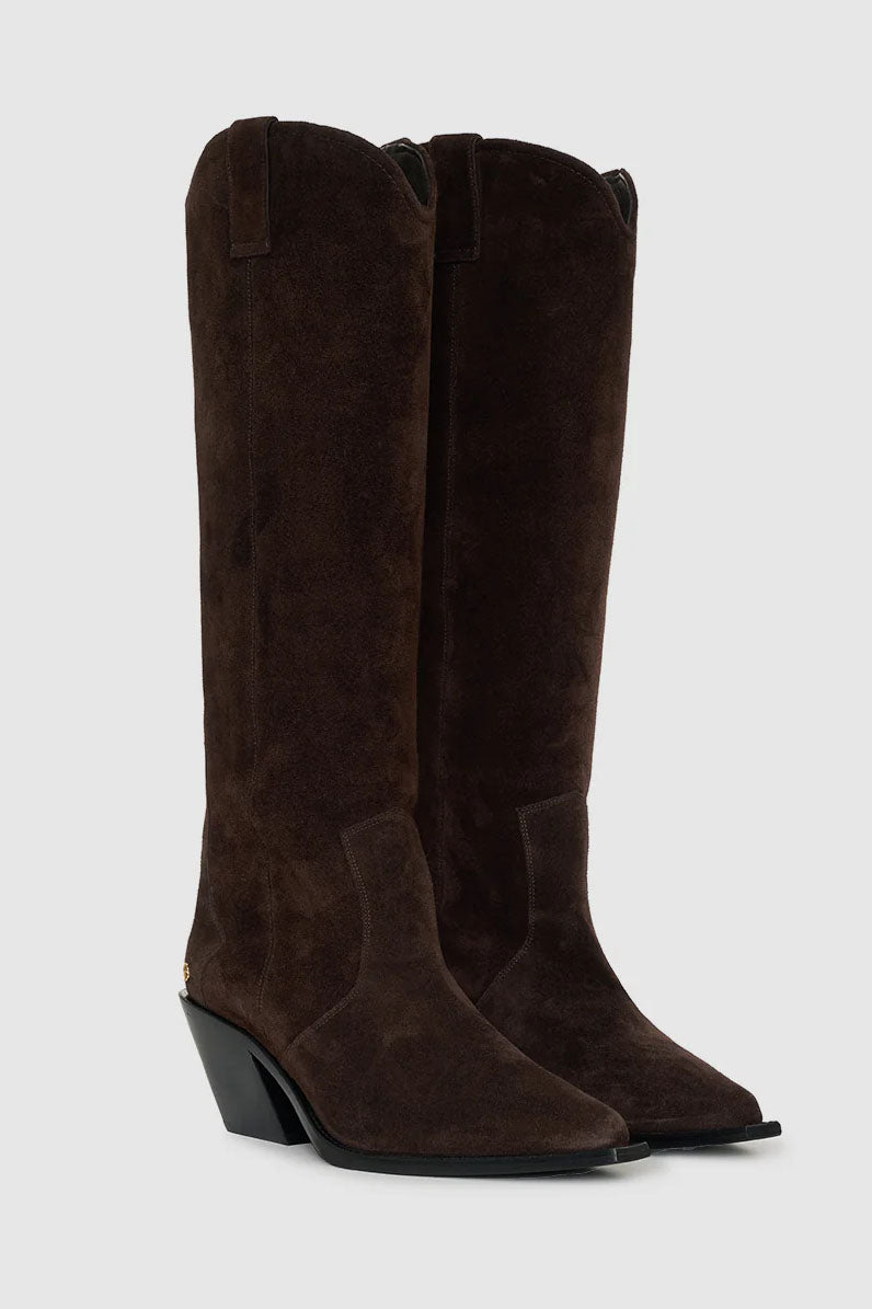 Tall Tania Boots, Dark Brown Suede