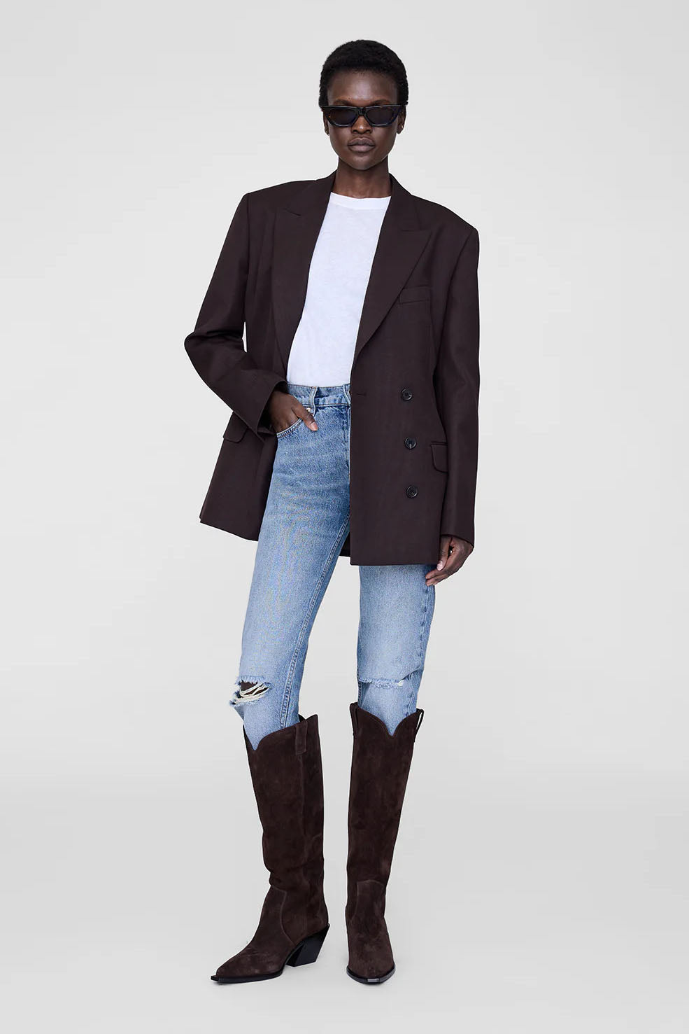 Tall Tania Boots, Dark Brown Suede