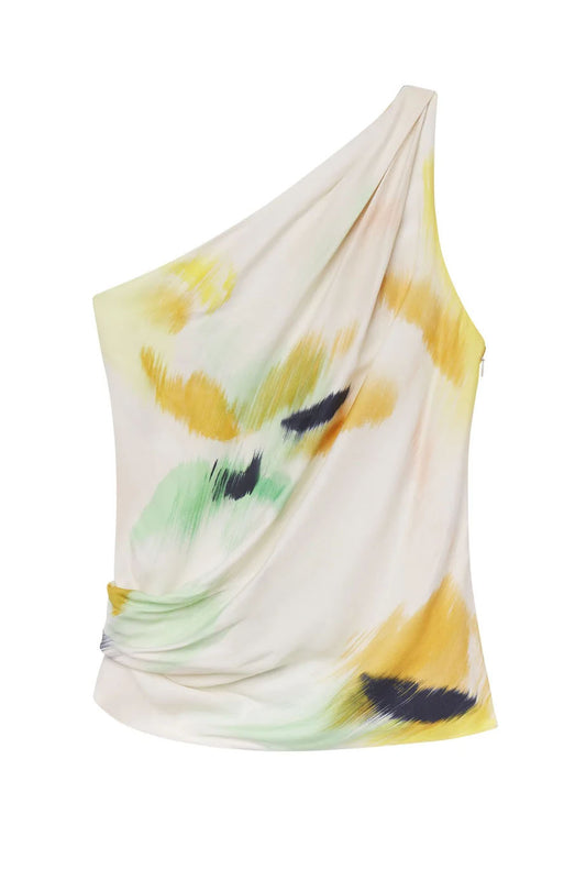 Aster Satin One Shoulder Top