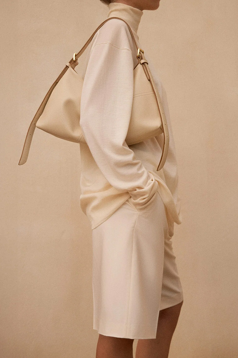 Castellare Mandorla Grained Calf Shoulder Bag