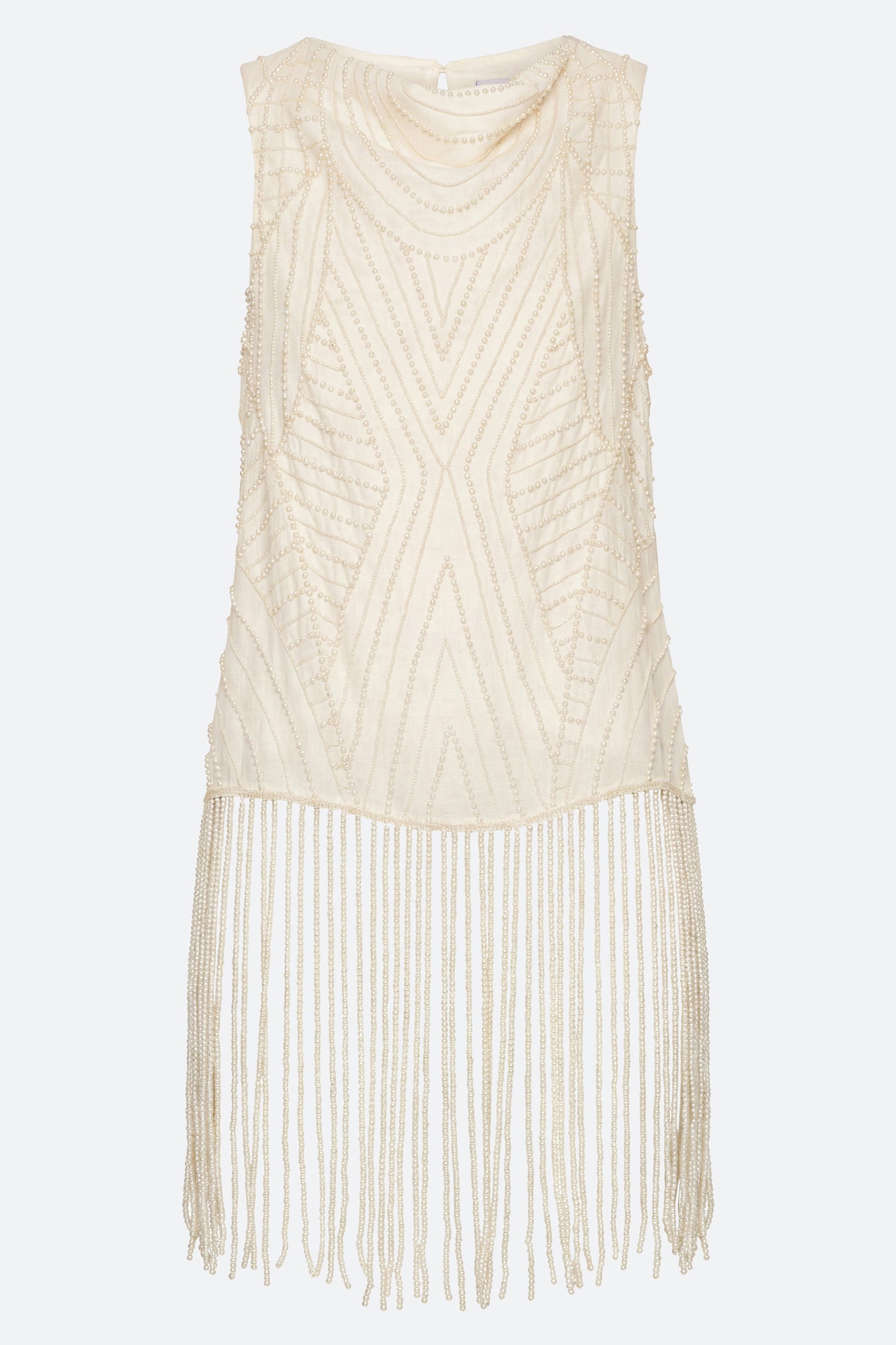 Carlotta Embroidered Sleeveless Fringe Top