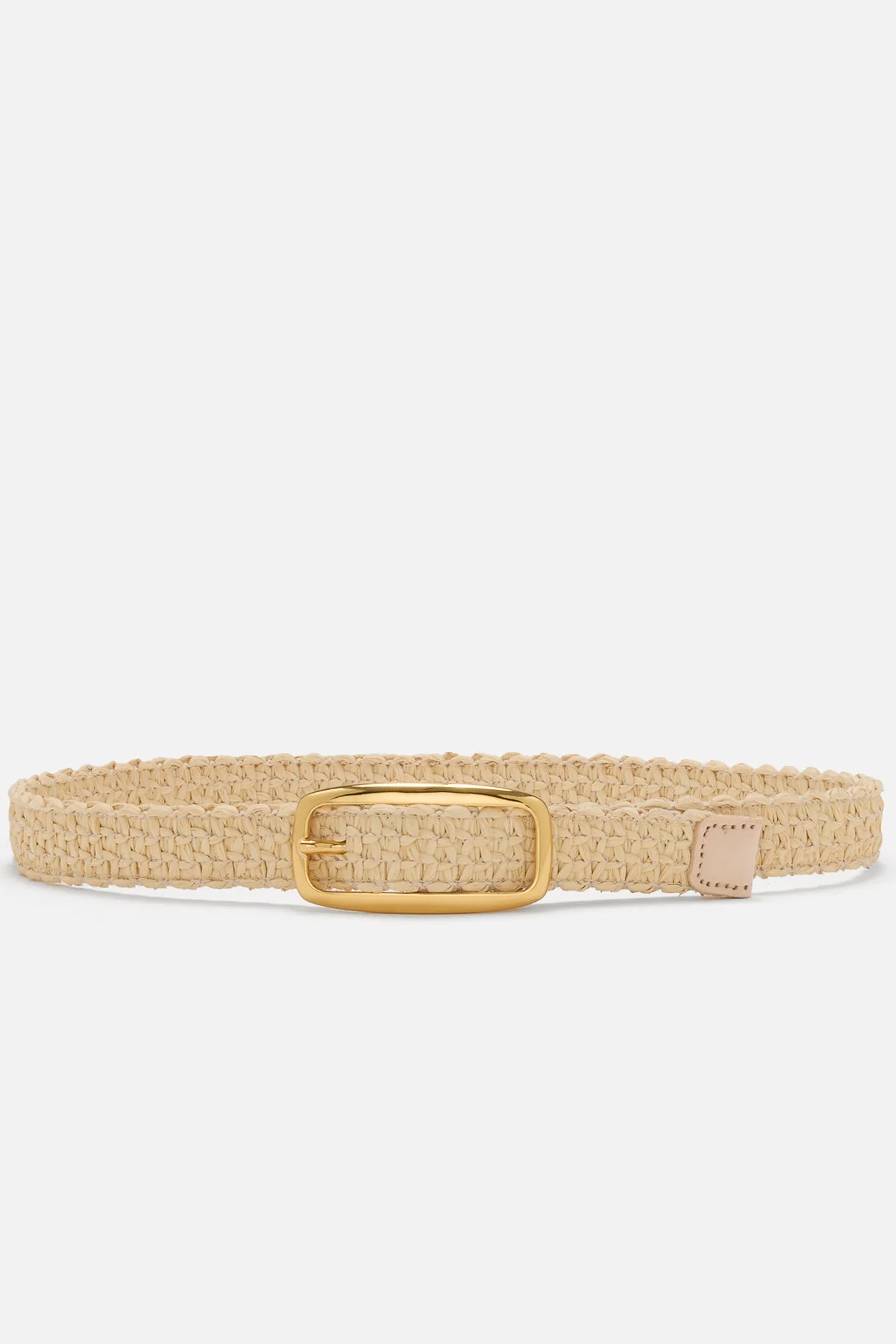 Raffia Belt, Natural Raffia/Gold