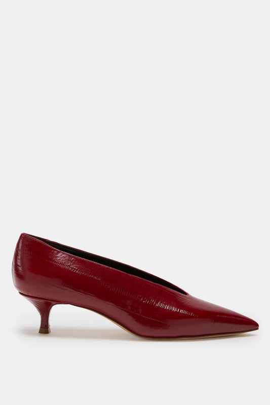 Babouche Kitten Heel, Oxblood