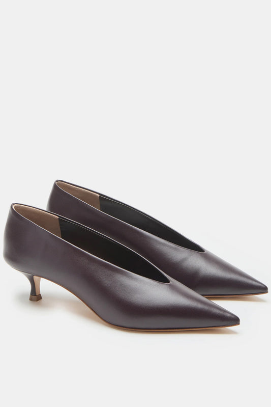 Babouche Kitten Heel, Plum