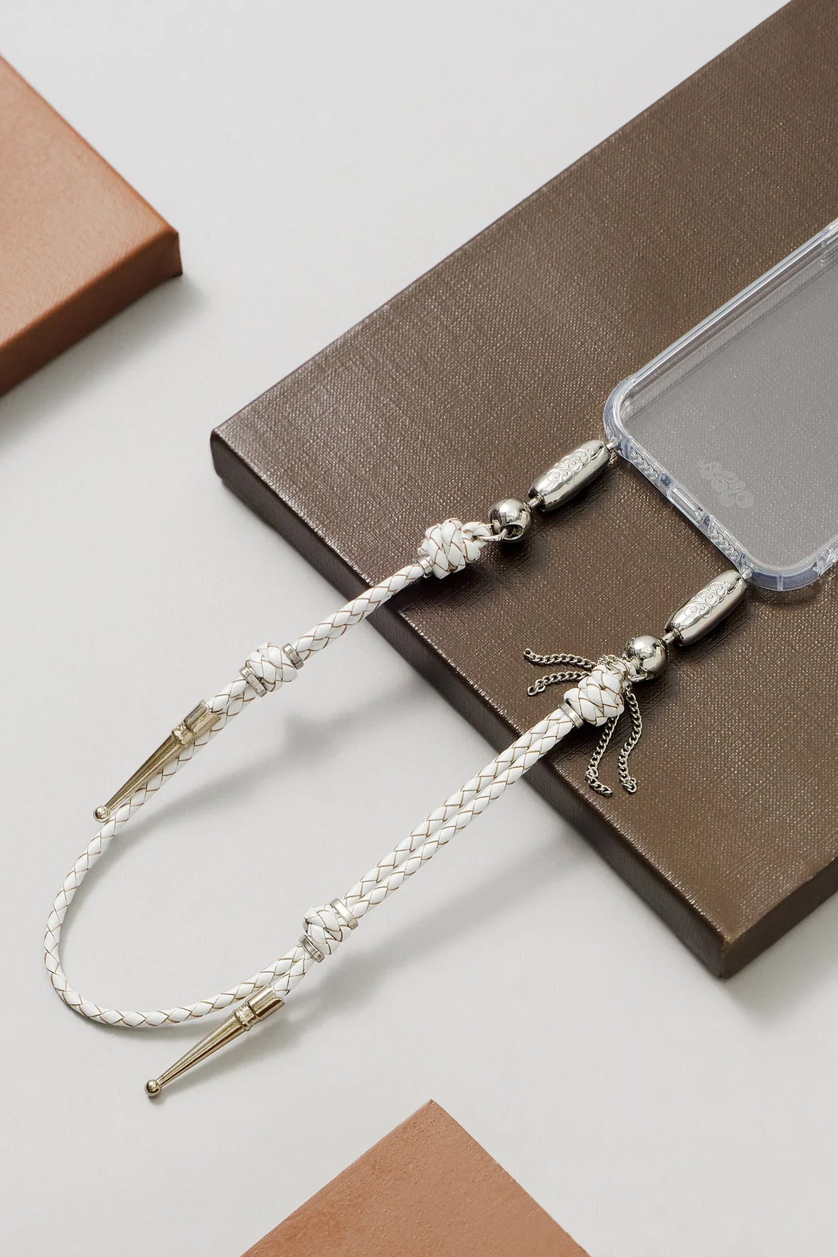 Leather Bolo Wristlet, White