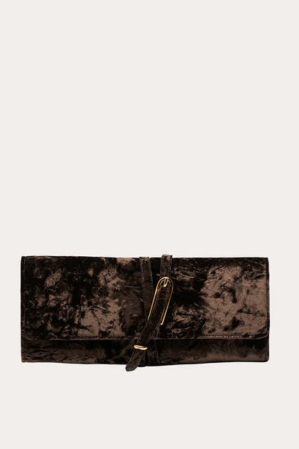 Belted Clutch, Brown