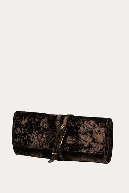 Belted Clutch, Brown