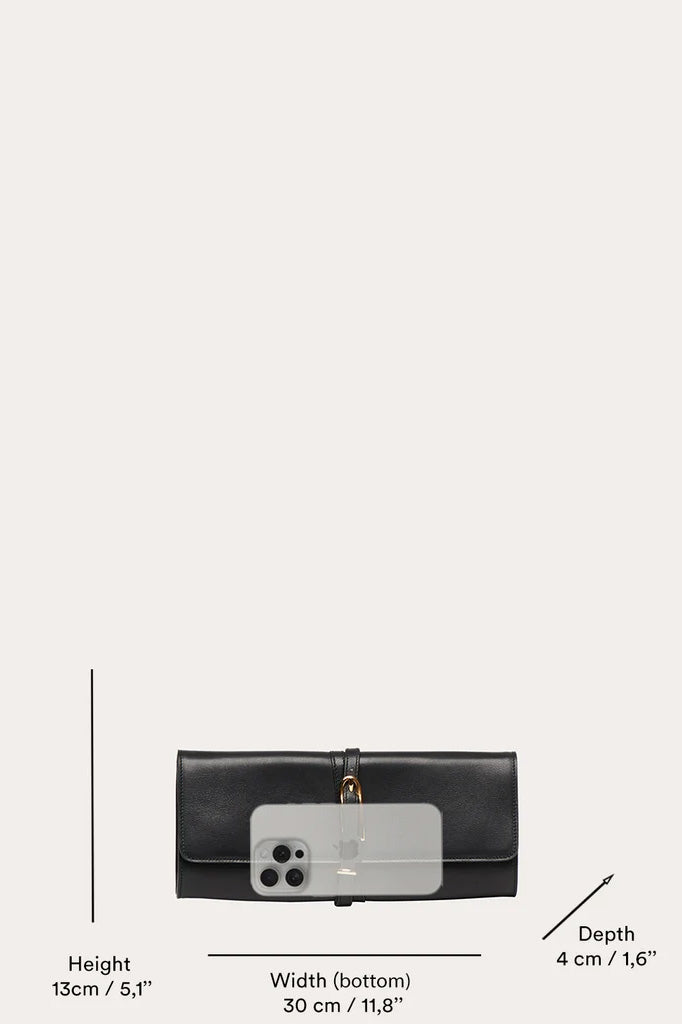 Belted Clutch, Brown
