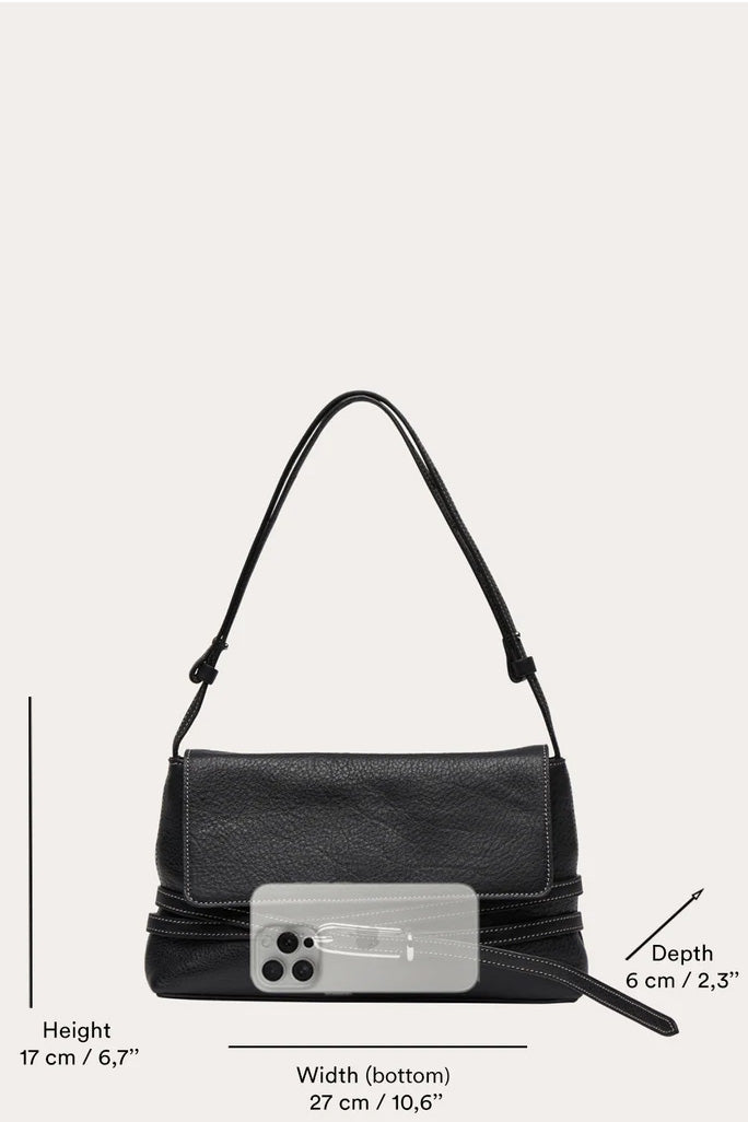 Belted Shoulder Bag, Burgundy