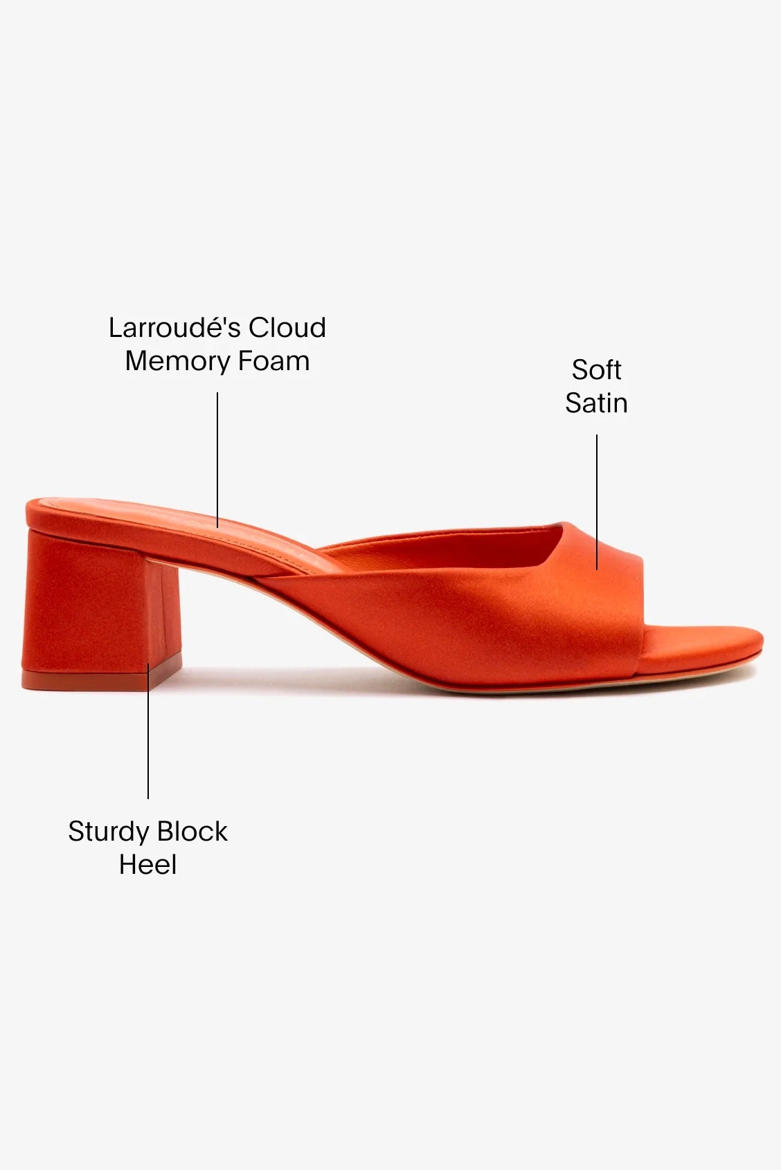 Anah Mule, Orange Sunrise Satin