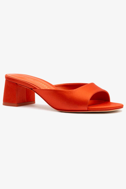 Anah Mule, Orange Sunrise Satin