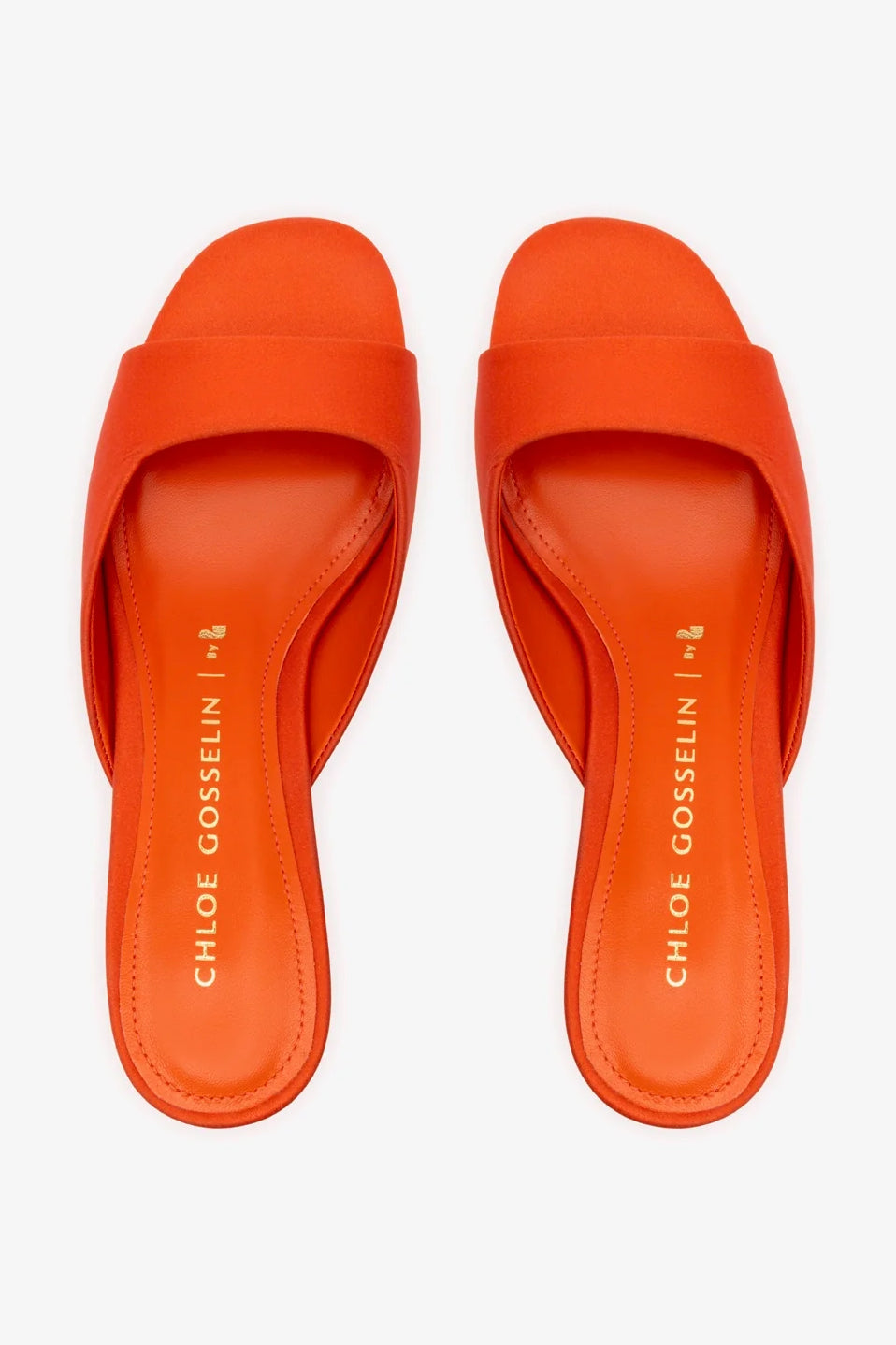 Anah Mule, Orange Sunrise Satin