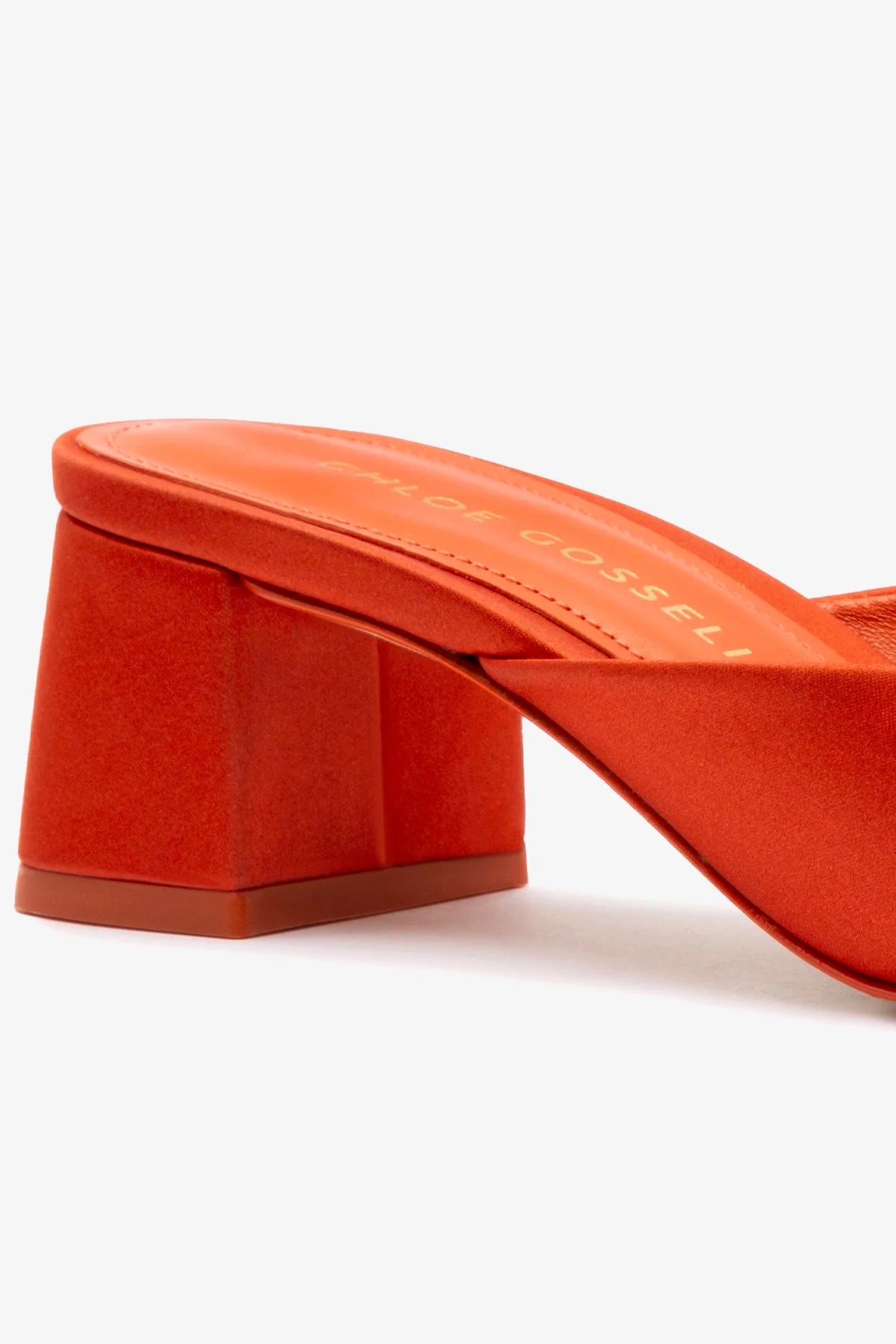 Anah Mule, Orange Sunrise Satin