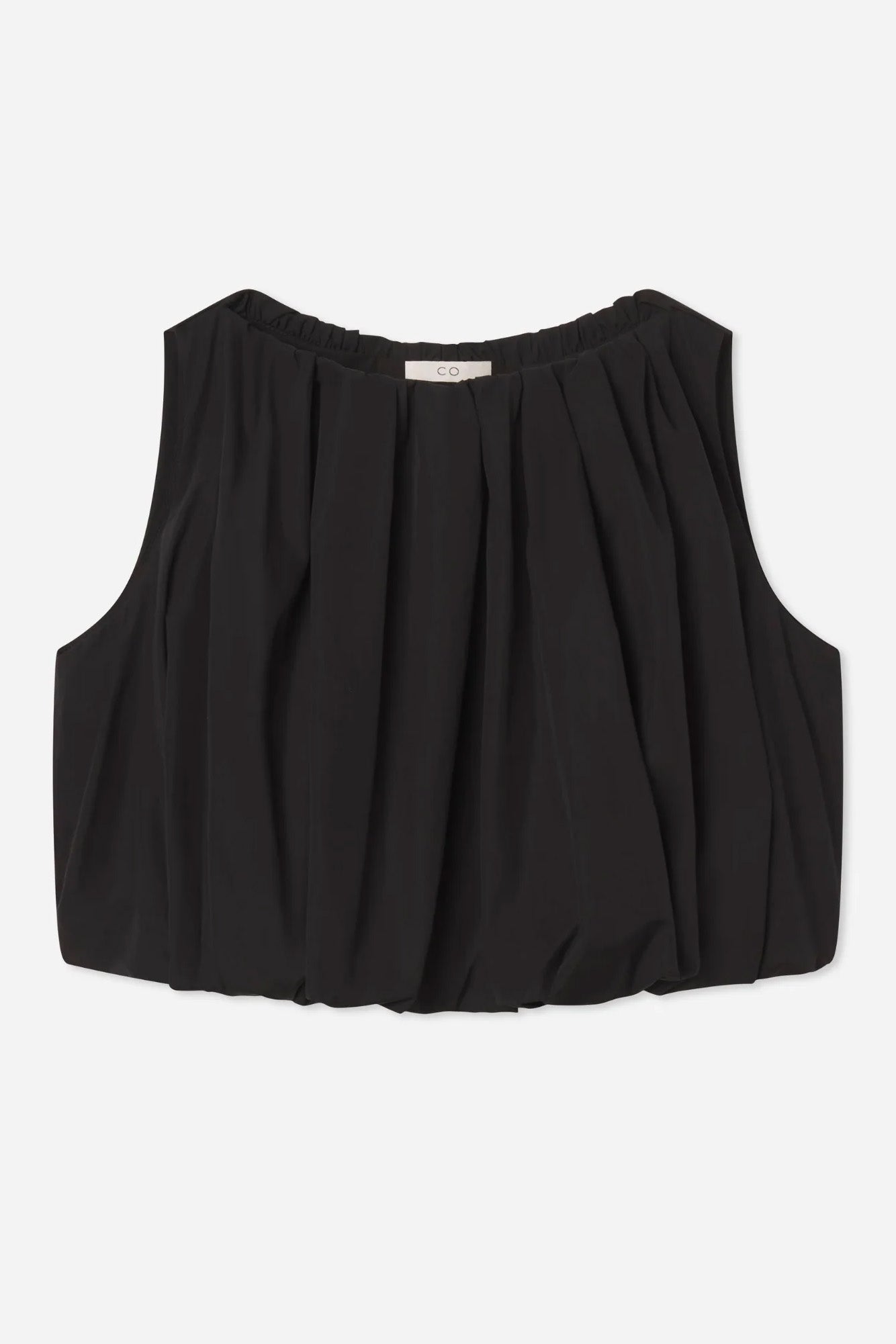 Bubble Top in Cotton Poplin, Black