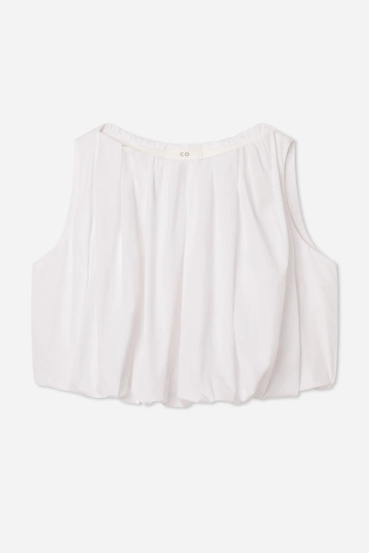 Bubble Top in Cotton Poplin, White