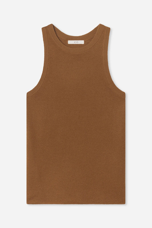 Tank Top in Fine Cashmere, Ginger