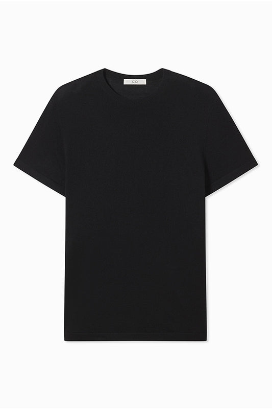 T-Shirt in Fine Cashmere, Black