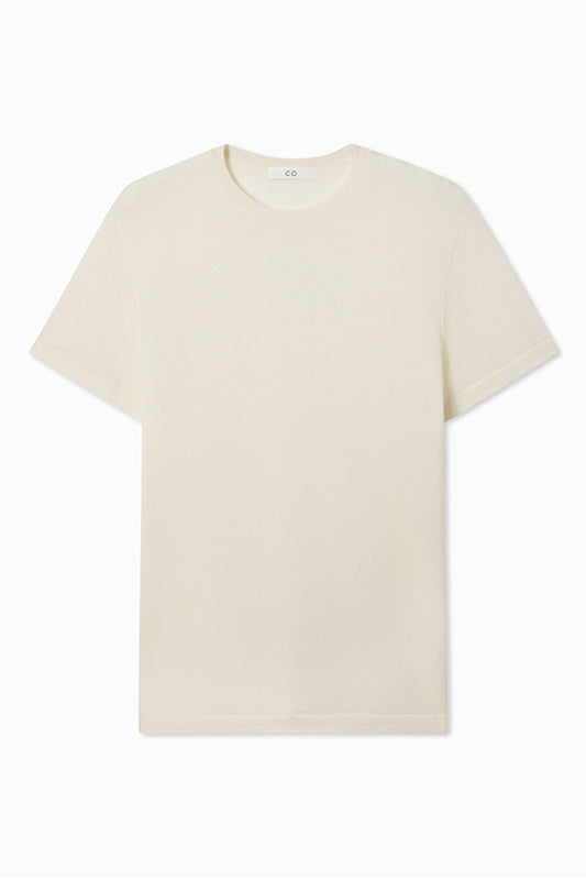 T-Shirt in Fine Cashmere, Ivory