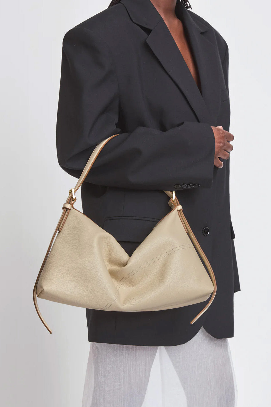Castellare Mandorla Grained Calf Shoulder Bag