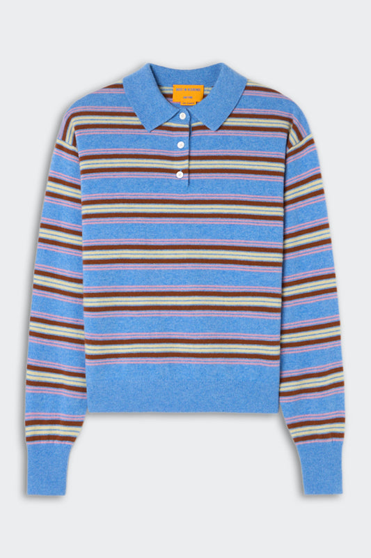 Collegiate Stripe Polo, Delft Blue Combo