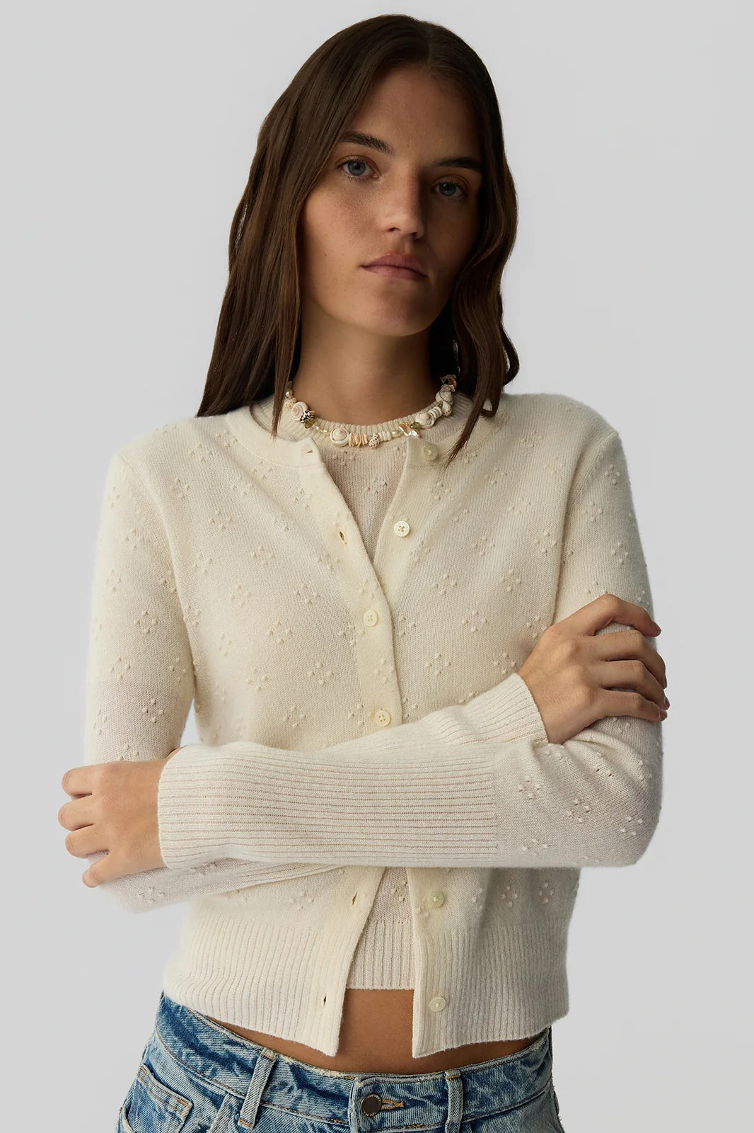 Compass Jane Cardigan, Cream
