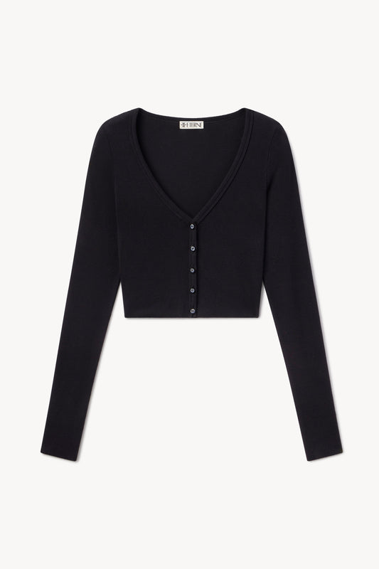 Cropped Cardigan, Black