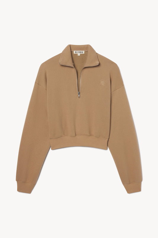 Cropped Half-Zip Sweatshirt