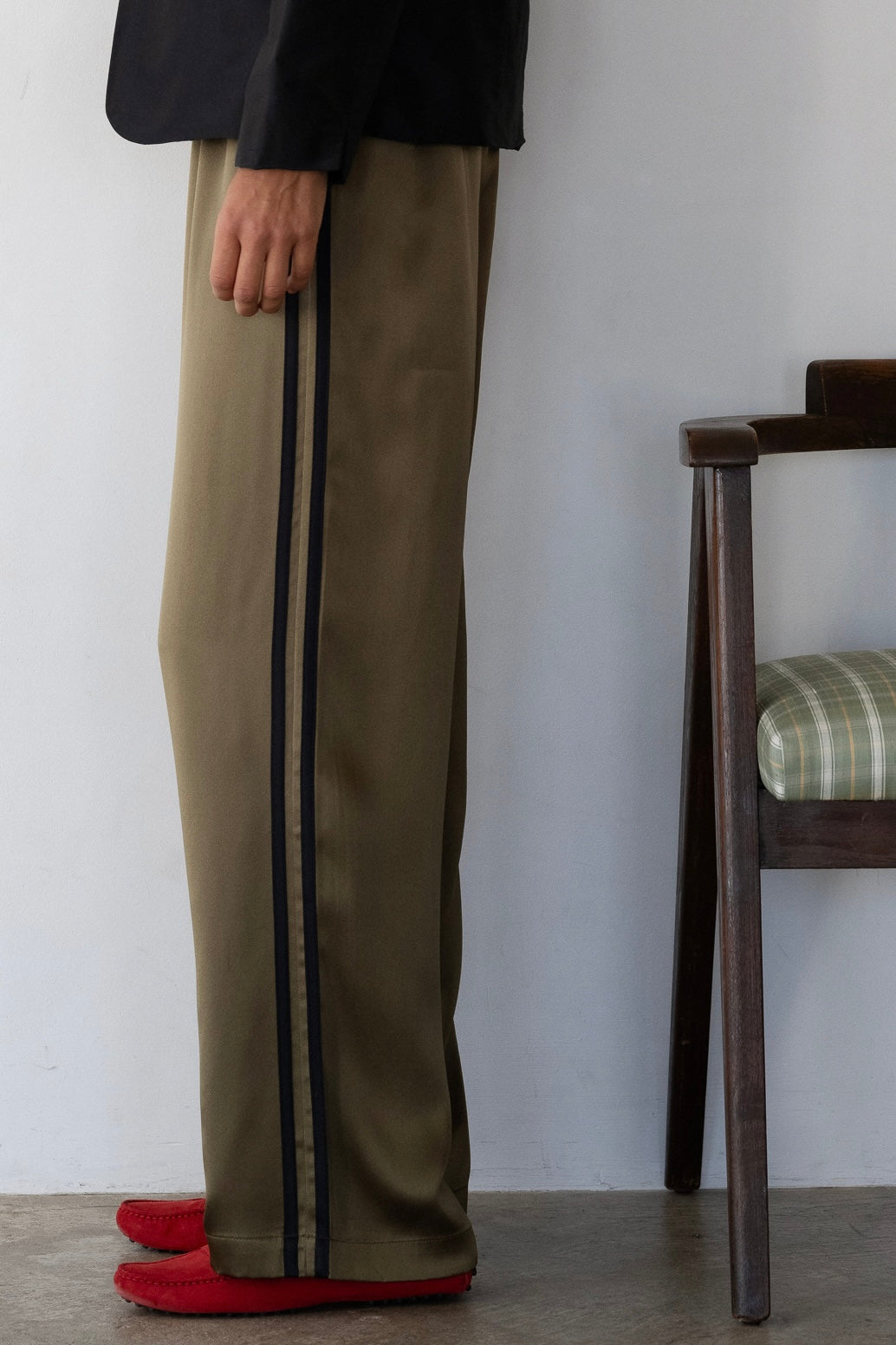 The Silk Stripe Simple Pant, Oregano