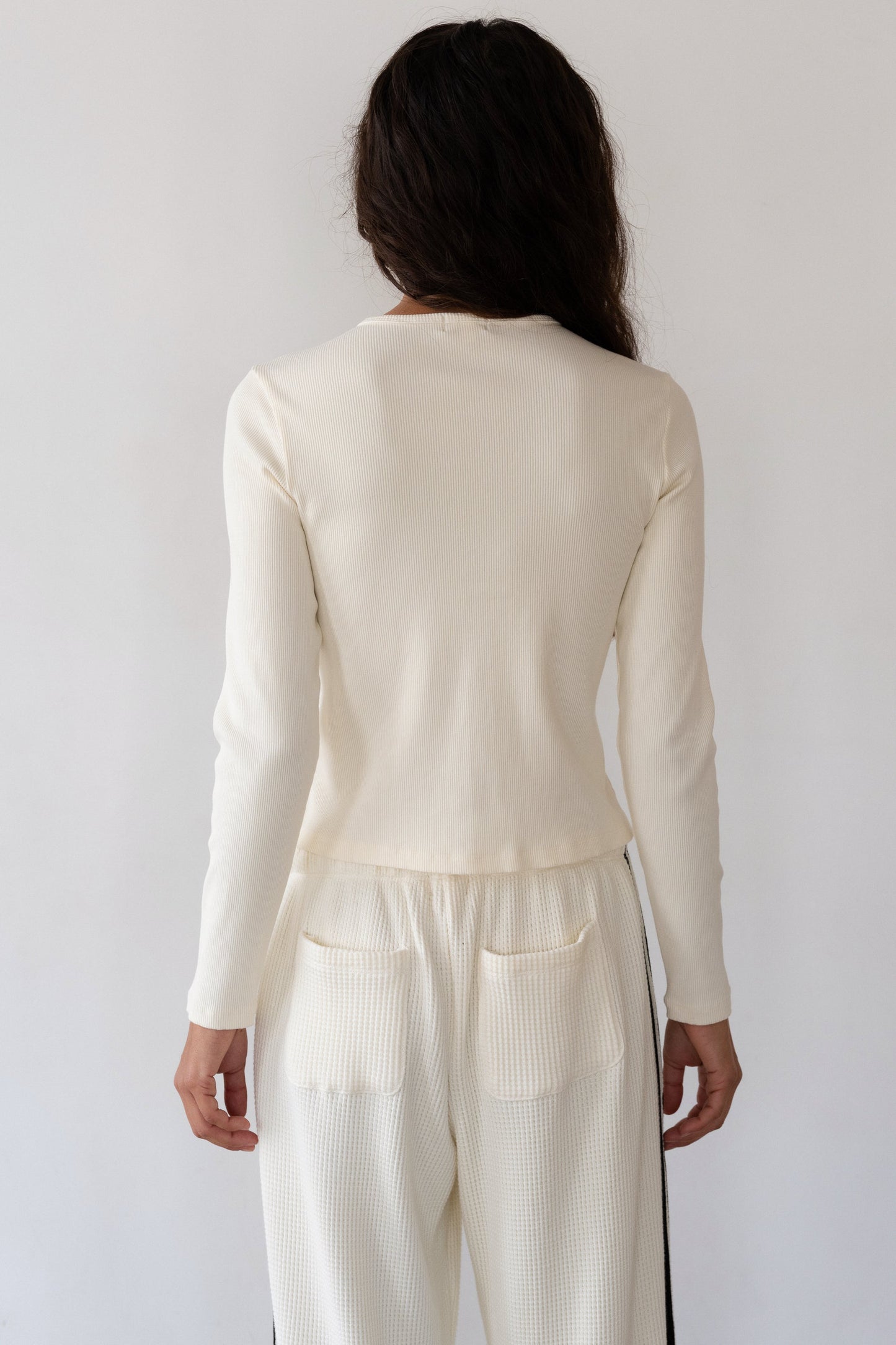 Rib Cardi, Creme