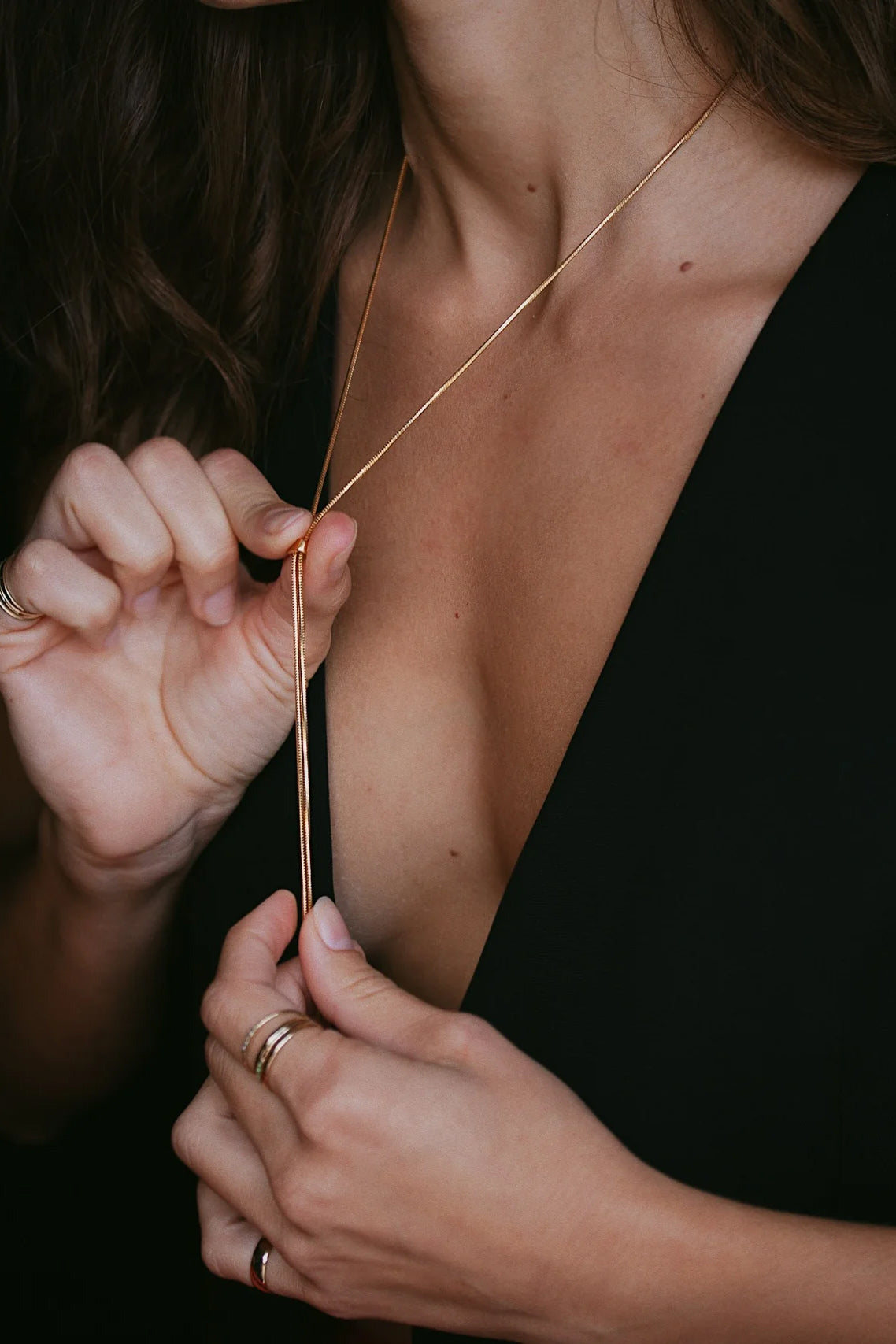 Bolo Pendant Necklace, Gold