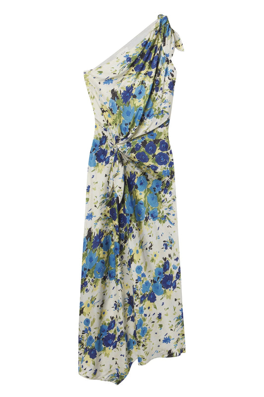 Elliana Floral One Shoulder Midi Dress