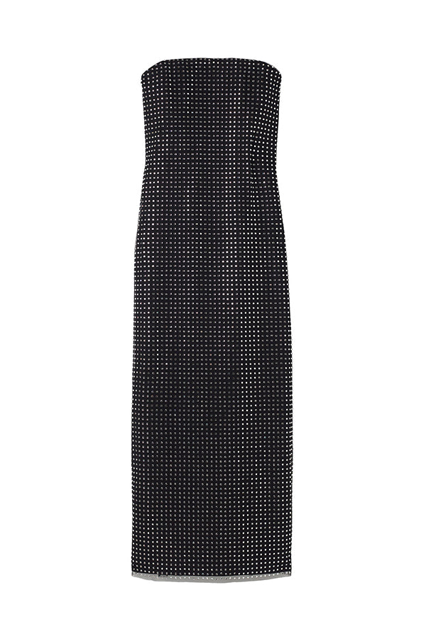 Elizabeth Rhinestone Mesh Midi Dress