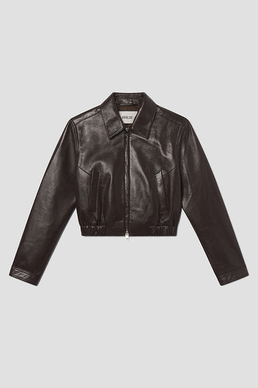 Essie Recycled Leather Cropped Jacket