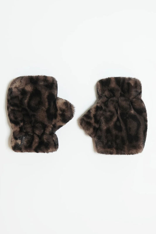 Ariel Leopard Fingerless Gloves