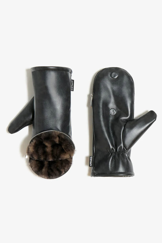 Noa Leopard Zipper Gloves