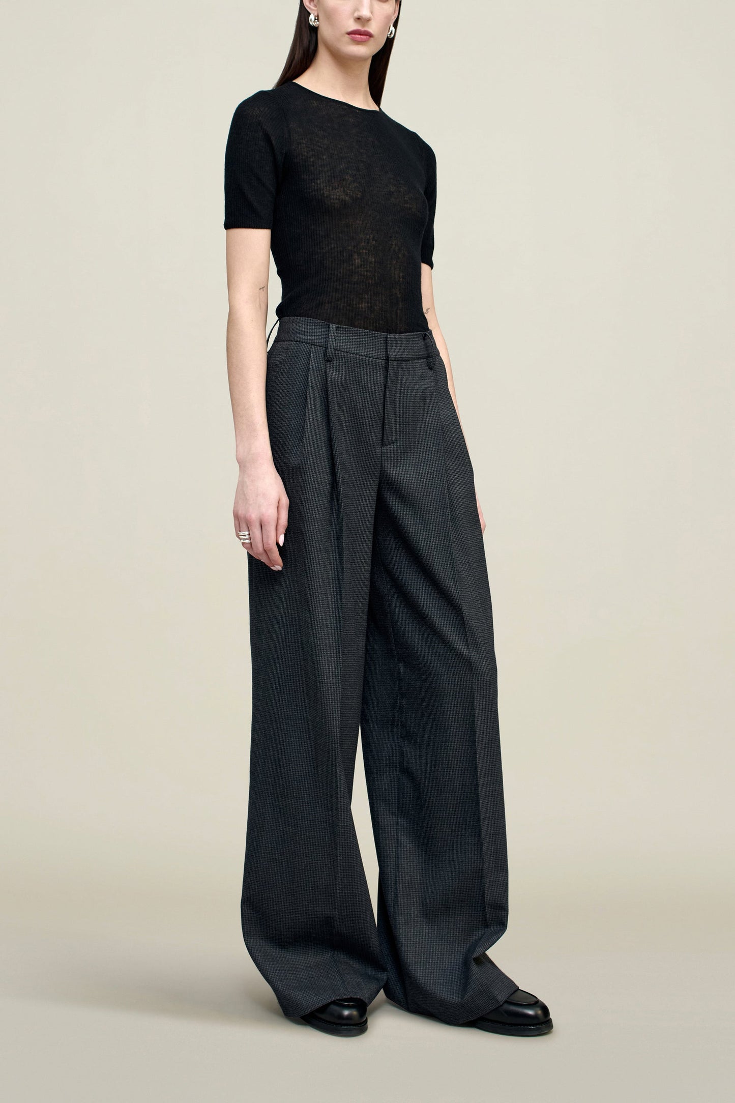 Roxana Trouser in Light Wool Suiting