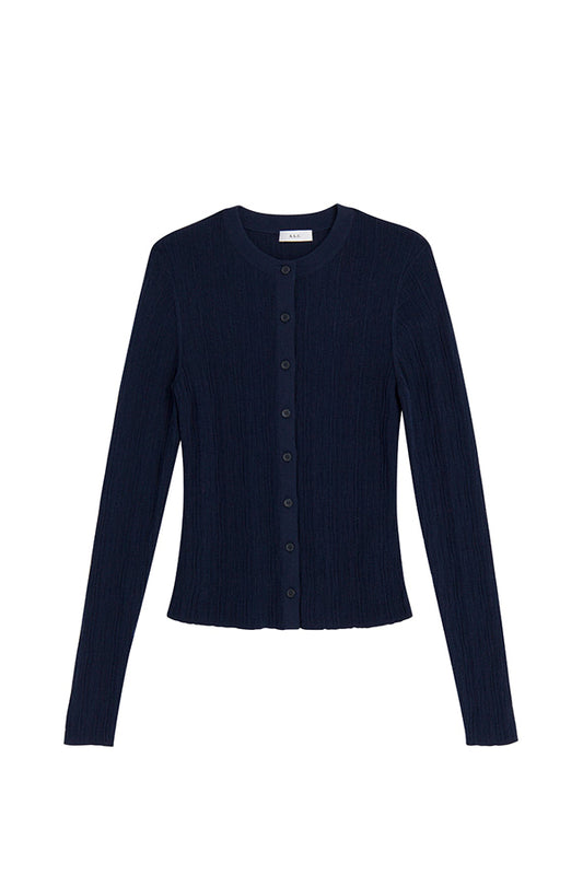 Fisher Fine Cotton Cardigan, Navy