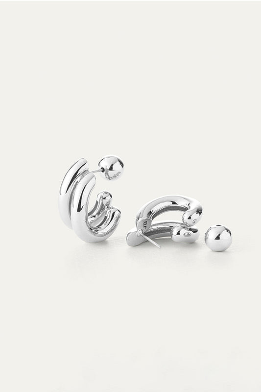 Florence Earrings, Silver