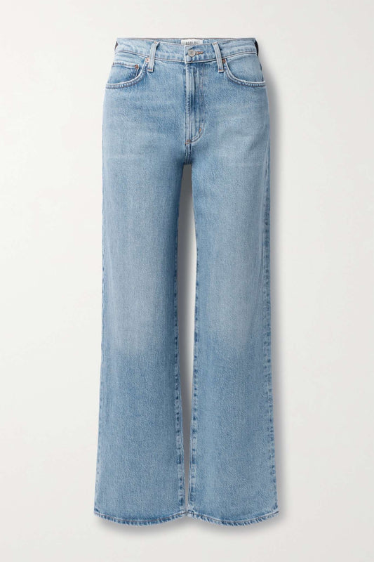 Harper Mid-Rise Straight-Leg Jeans, Flash