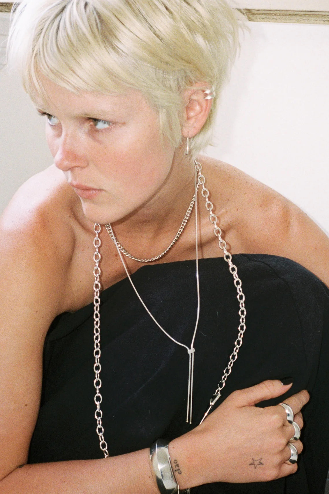 Bolo Pendant Necklace, Silver